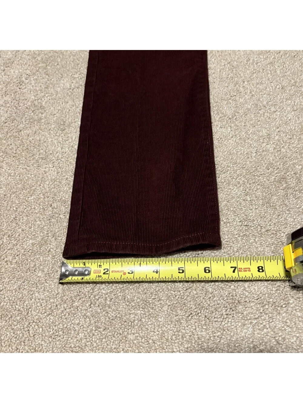 J Crew Mens 484 Slim Straight Corduroy Pants Burgundy Maroon Preppy, Sz 32x32
